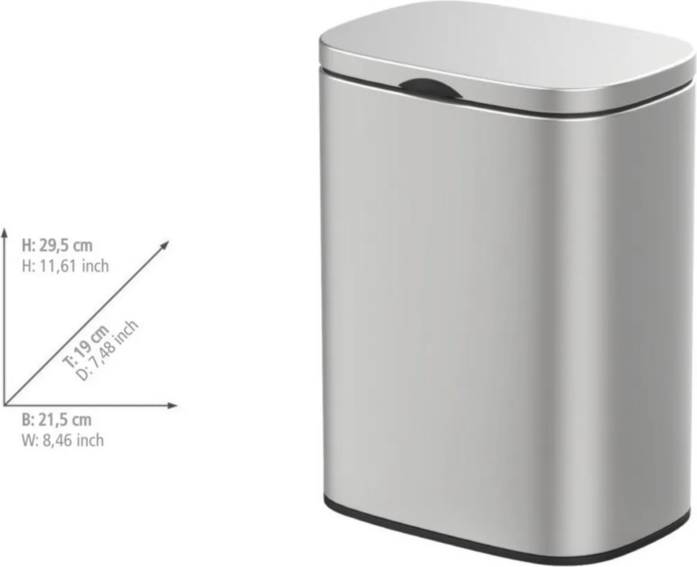Wenko Kosz na śmieci ścienny Sare 5 l, stal nierdzewna