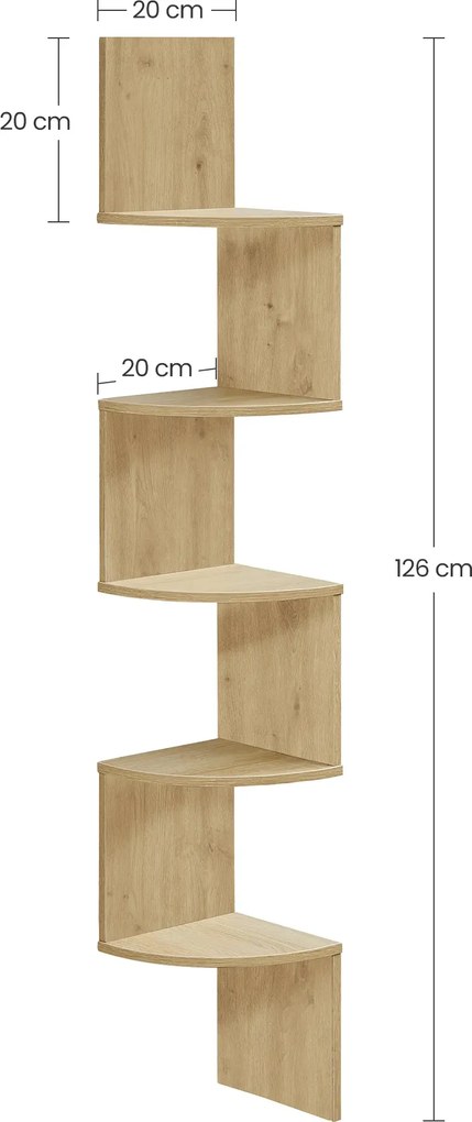 Półka wisząca narożna dąb artisan W3-W33