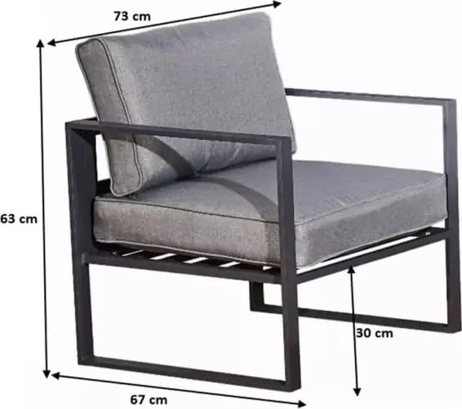 Fotel ogrodowy Marinel – luksusowy fotel wypoczynkowy z aluminium z poduszkami outdoorowym