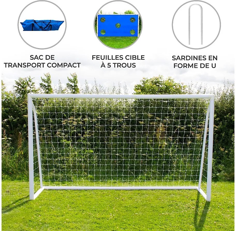 Bramka do piłki nożnej 12 x 6 stóp, torba transportowa i arkusz z tarczami