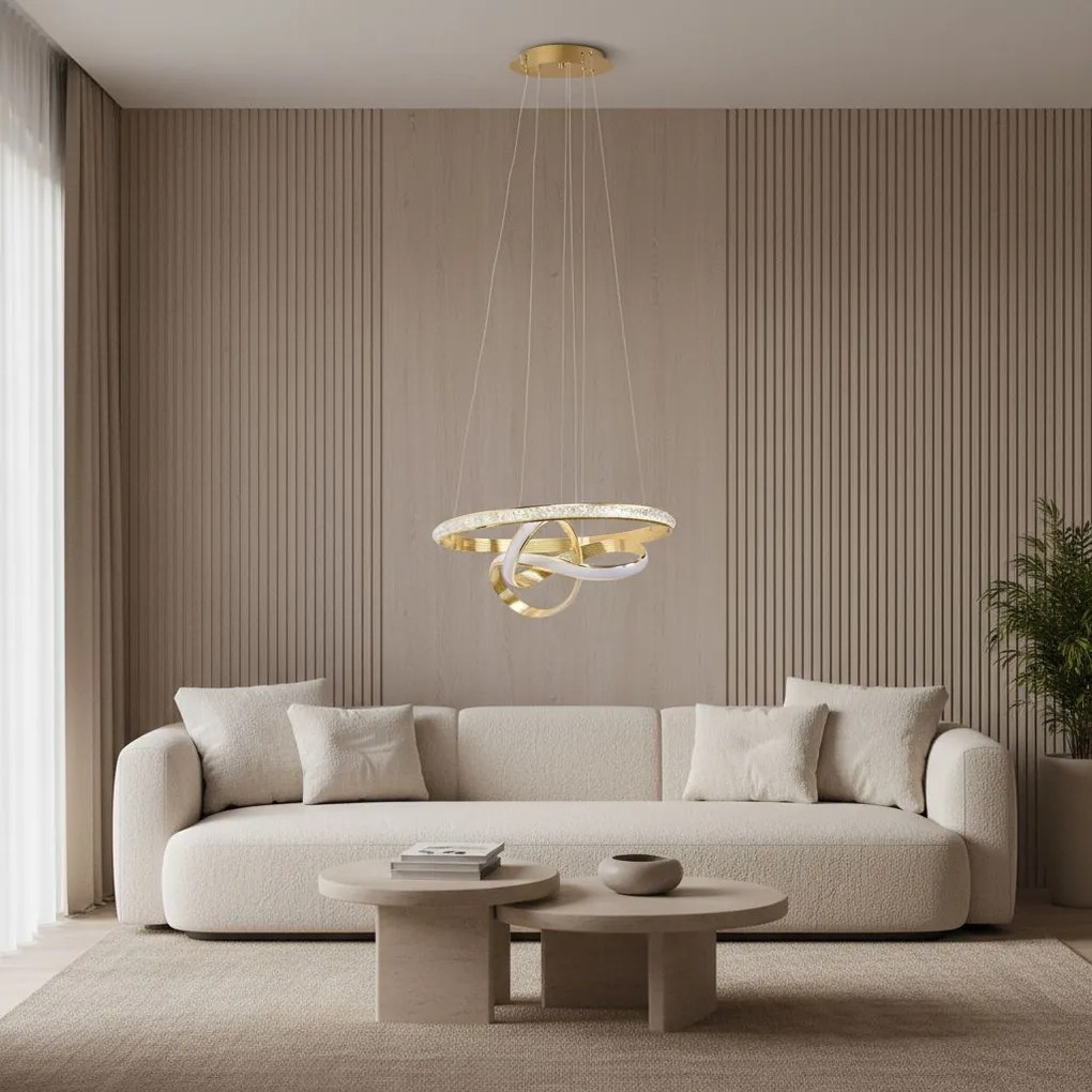 LAMPA SUFITOWA WISZĄCA LED LHJ035-CP ZŁOTA