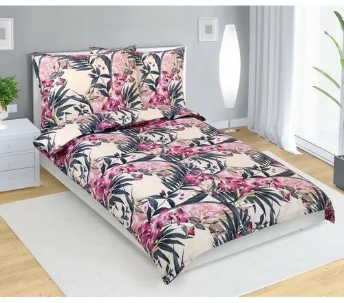 Bellatex Pościel bawełniana Amarylka różowy, 140 x200 cm, 70 x 90 cm