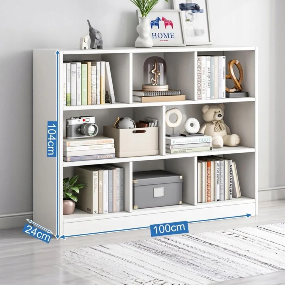 Biały otwarty regał z 6 półkami - 100x24x104 cm, skandynawski styl nowoczesny