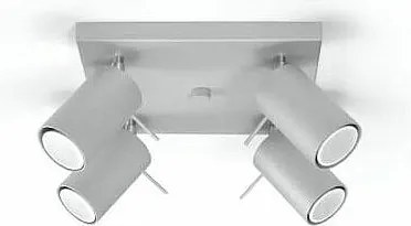 Plafony Nowoczesny Ring, Stal - 4 Źródło - L.25 X H.16 Cm - Szary