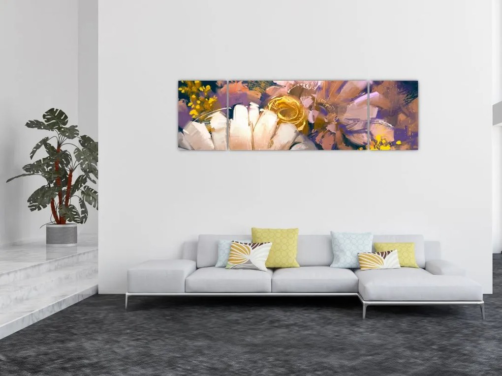 Obraz kwiatów (170x50 cm)