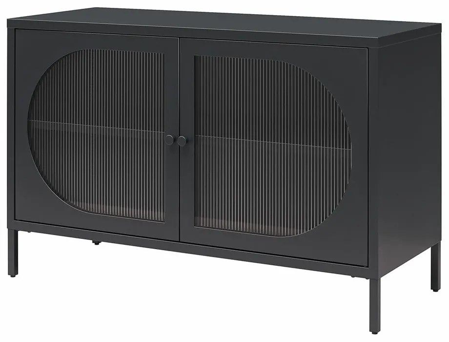 Czarna metalowa witryna 100x64x40 cm Luna – Støraa