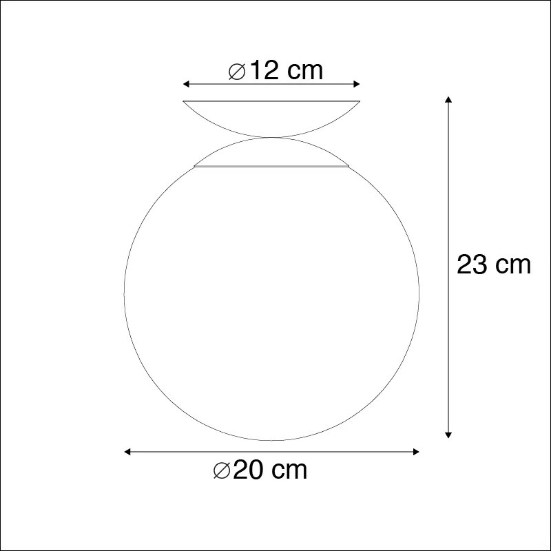 Lampa sufitowa art deco mosiądz z czarnym szkłem - Pallon