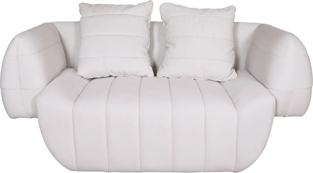 Welurowa sofa z dekoracyjnymi poduszkami Nua N90