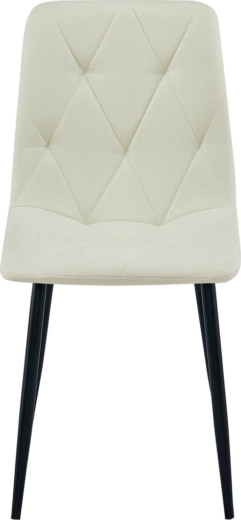 Kremowe krzesło do kuchni LIBRA z czarnymi nogami
