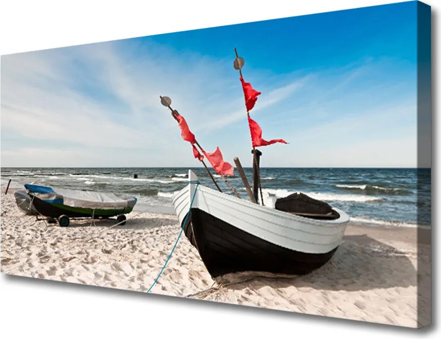 Fotoobraz na płótnie Łódź na Spokojnym Brzegu