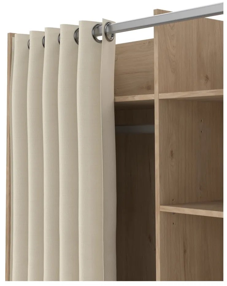 Beżowo-naturalna szafa w dekorze dębu 100x160 cm Kit – Tvilum