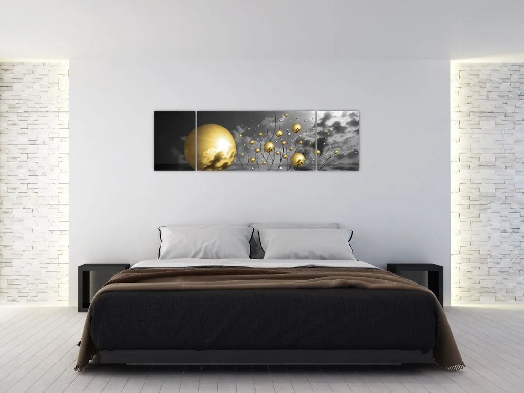 Obraz kul w kolorze ochry (170x50 cm)
