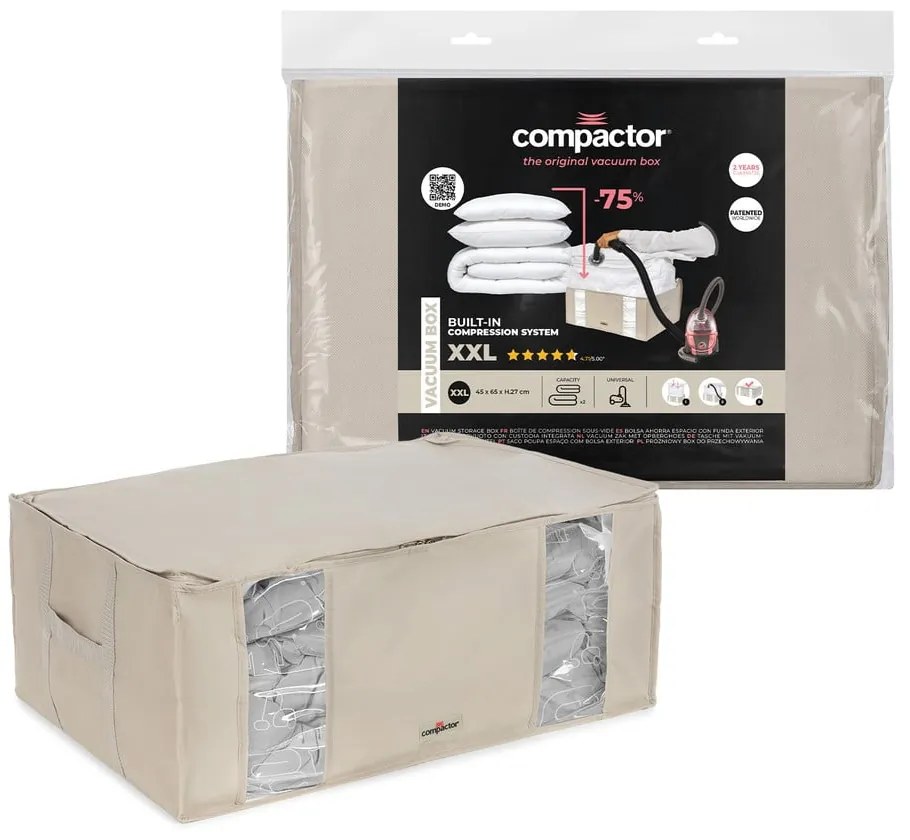 Tekstylny pojemnik do przechowywania ubrań próżniowy 65x50x27 cm Life – Compactor