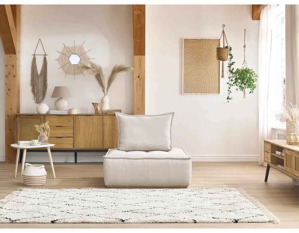 Biały fotel z tkaniny szenilowej Elisa – Bobochic Paris