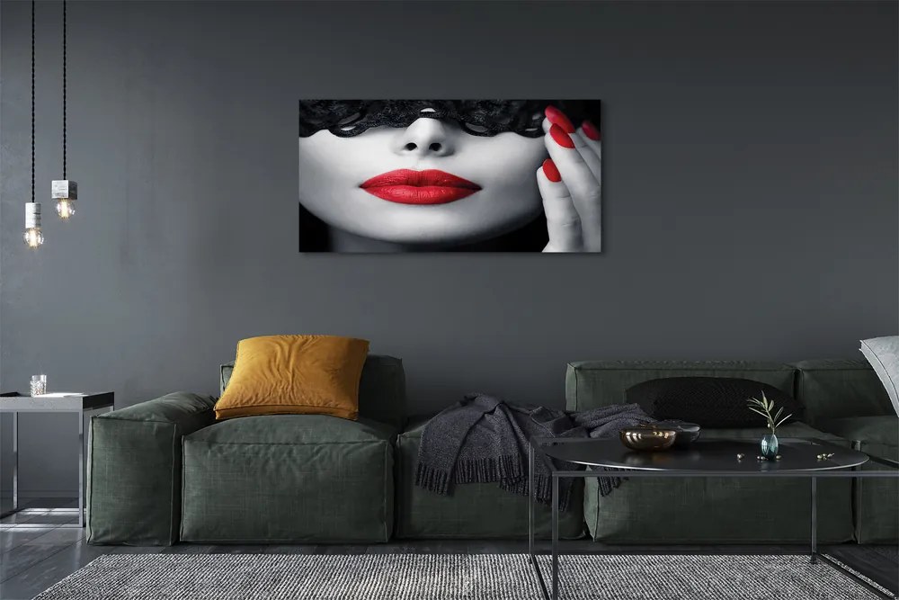 Obraz drukowany na płótnie Zmysłowe Czerwone Usta