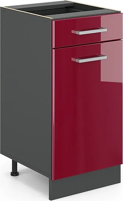 Szafka dolna do kuchni czerwony połysk 40x46x81.6 r-line
