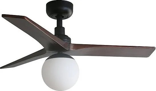 Faro Barcelona Klim S wentylator sufitowy, czarny / ciemny orzech, cichy silnik DC, oświetlenie LED ściemnialne, pilot zdalnego sterowania