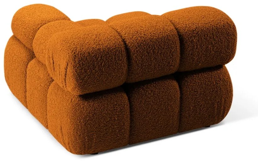 Pomarańczowy moduł sofy z materiału bouclé (prawostronny) Bellis – Micadoni Home