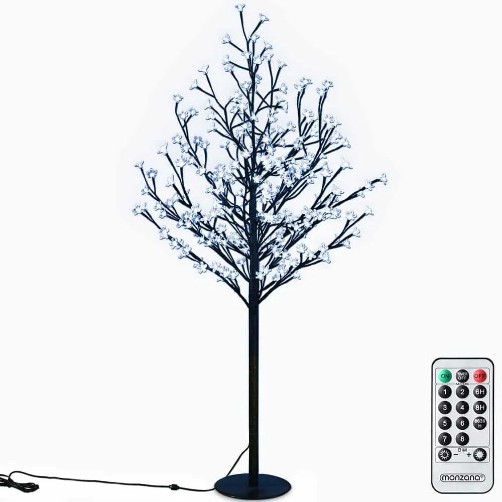Monzana Świecące drzewo CHERRY do wnętrz i na zewnątrz, 180cm, niebieski