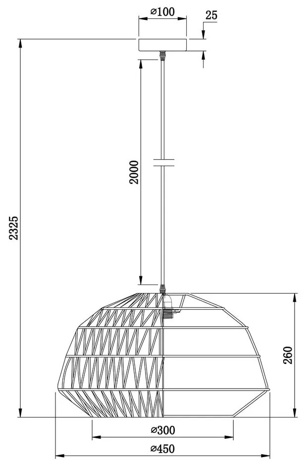 Lampa wisząca z kloszem z juty ø 45 cm Kace – WOOOD