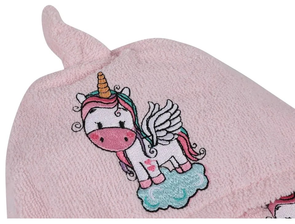 Różowy bawełniany zestaw szlafroka dziecięcego i ręcznika 3 szt. w rozmiarze 0-2 lata Unicorn – Foutastic