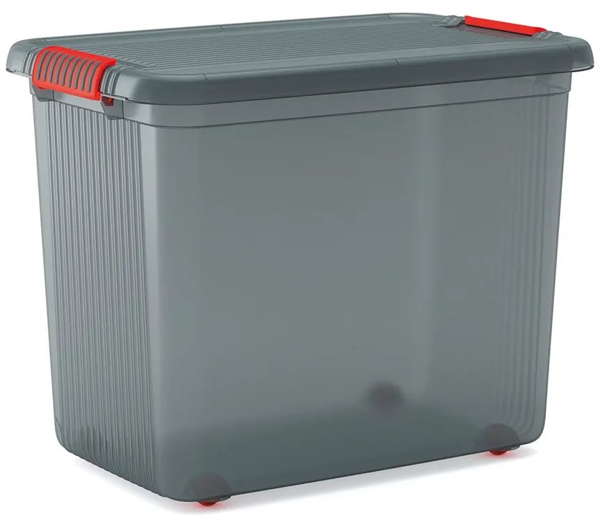 Szary plastikowy pojemnik z pokrywką 59x39x45 cm K Latch Box – KIS