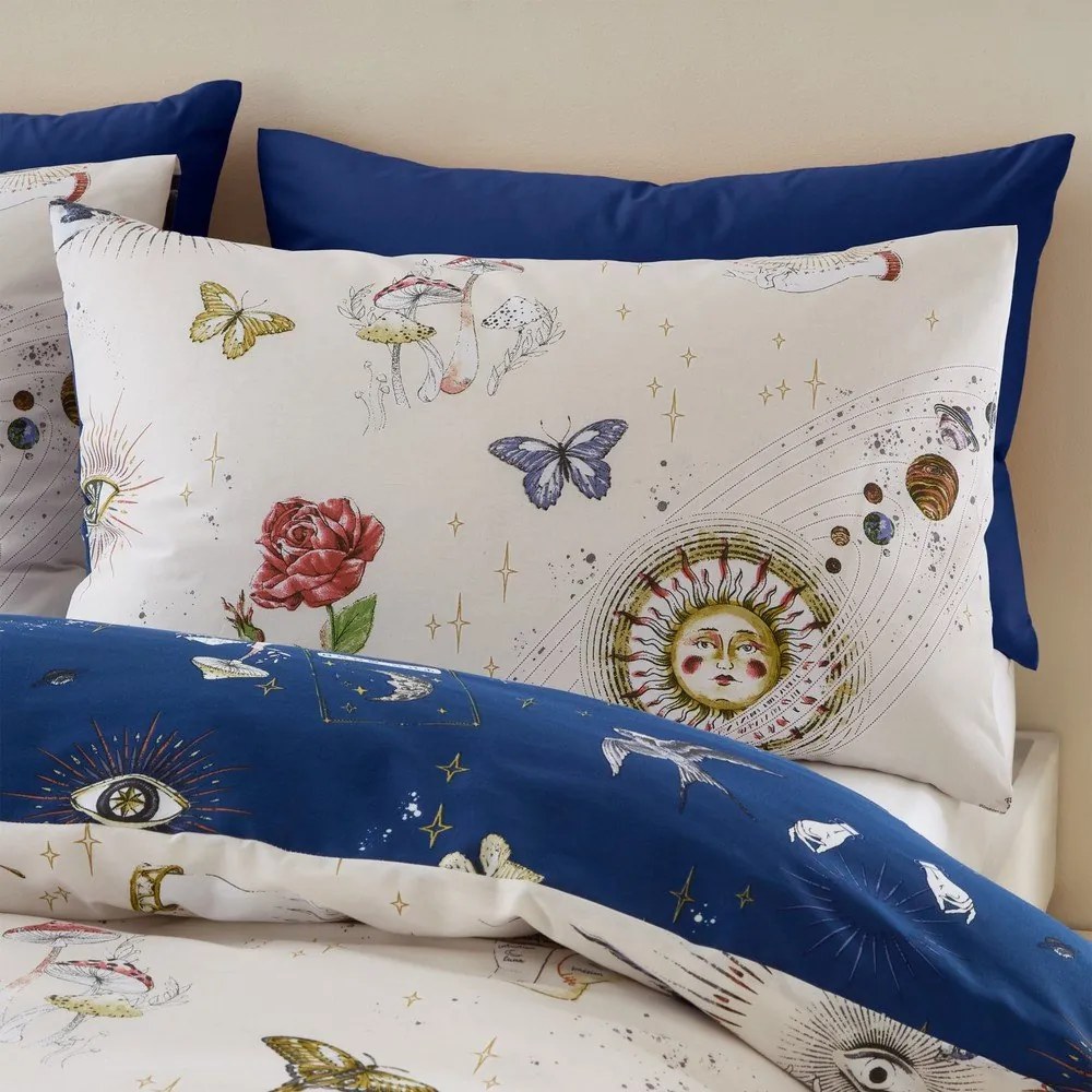 Niebiesko-kremowa pościel dwuosobowa 230x220 cm Astrology – Sassy B