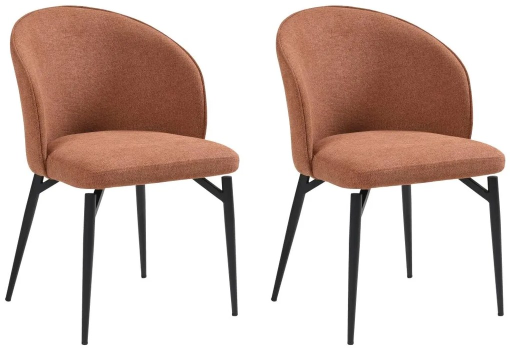 Zestaw 2 krzeseł z tkaniny i metalu – kolor terracotta – GILONA marki Pascal MORABITO