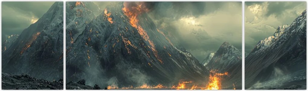 Obraz - Erupcja wulkanu (170x50 cm)