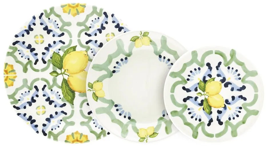 18-częściowy zestaw ceramicznych naczyń Villa Altachiara Amalfi