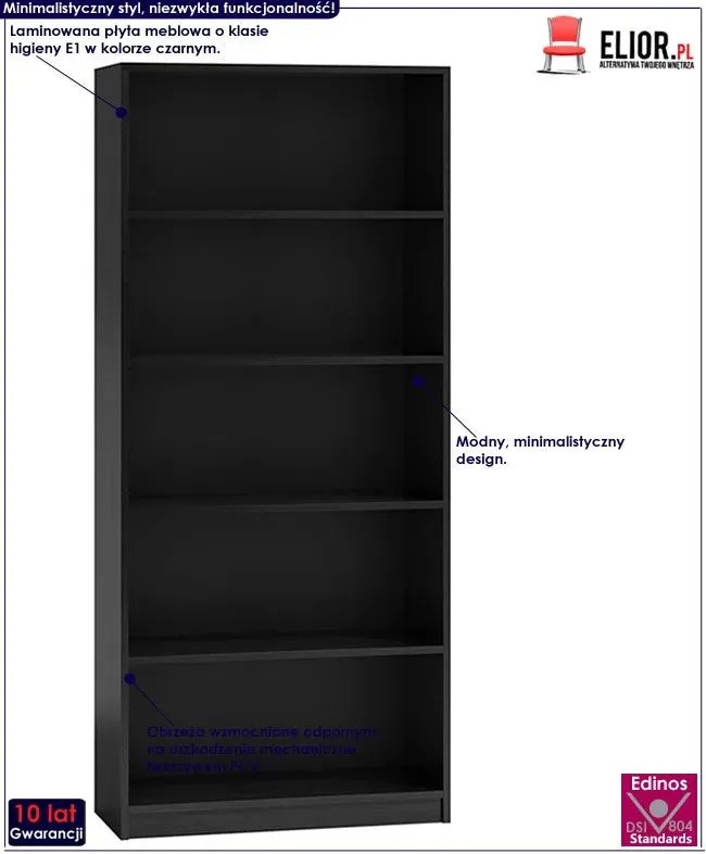 Czarny regał na książki N0-L12