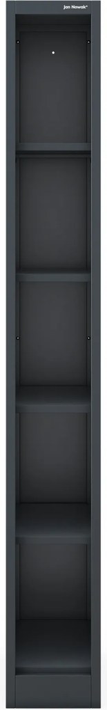 Regał metalowy wąski, archiwizacyjny na dokumenty antracytowy, 250x1850x450 mm: TIM