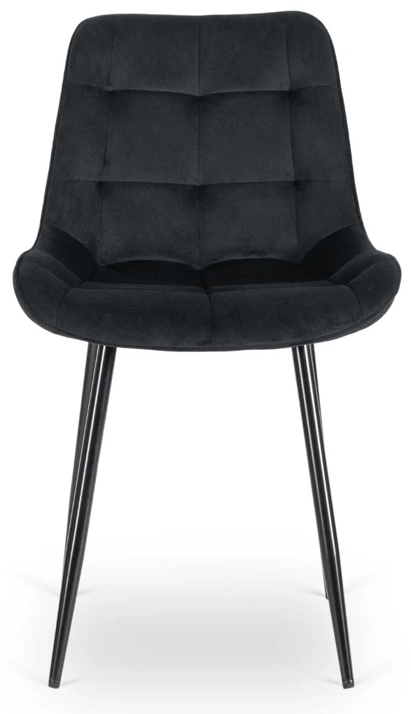 Zestaw Stół Kwadratowy Rozkładany MAX 80-160 cm Dąb Craft/Czarny i 6 Krzeseł Tapicerowanych CHRIS Czarnych Nowoczesnych