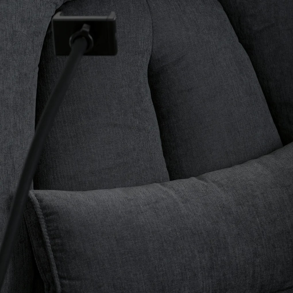 Elektryczny fotel z wbudowanym sterowaniem, szary