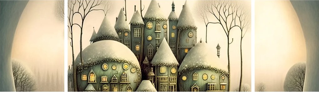 Obraz - Bajkowe domki (170x50 cm)