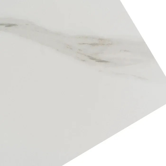 Stół Rozkładany Prostokątny VICTOR 160-240 cm Ceramiczny Biały Marmur/Czarny do Jadalni Loft