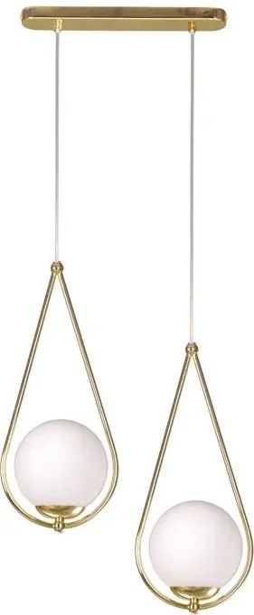 Mosiężna podwójna lampa wisząca glamour - S053 Hawe