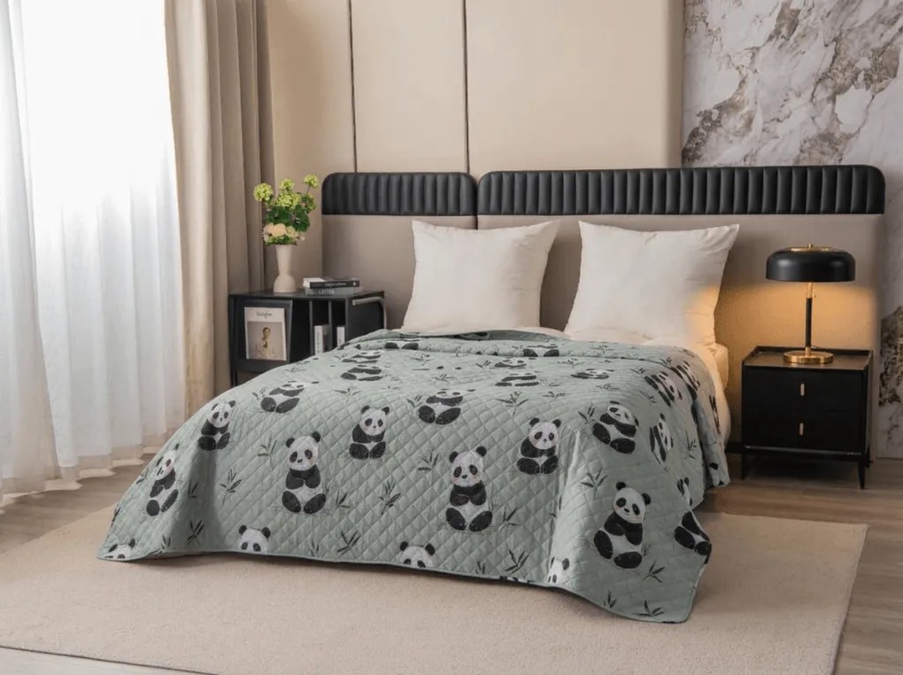 Narzuta na łóżko PANDA RELAX zielony Rozmiar: 170 x 210 cm