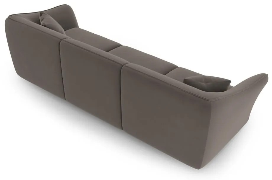 Brązowa aksamitna sofa 292 cm Tokyo – Cosmopolitan Design