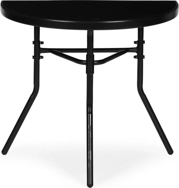 Szklany stolik boczny Torello 090, przyścienny, na balkon, czarny