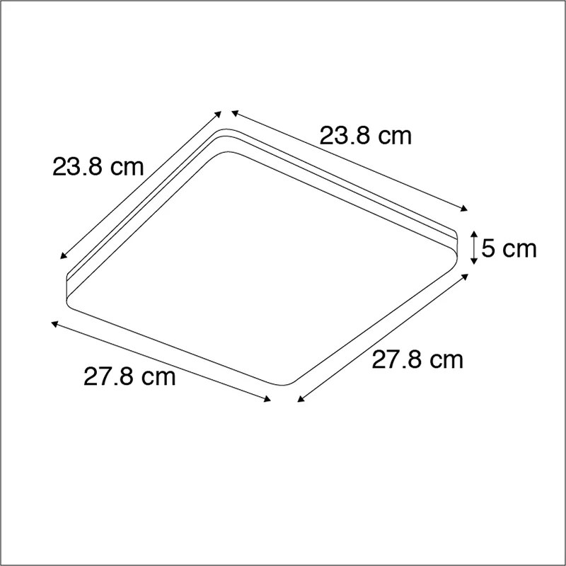 Zewnetrzna Nowoczesna kwadratowa lampa sufitowa z wbudowanym LED - Plater Nowoczesny Oswietlenie zewnetrzne