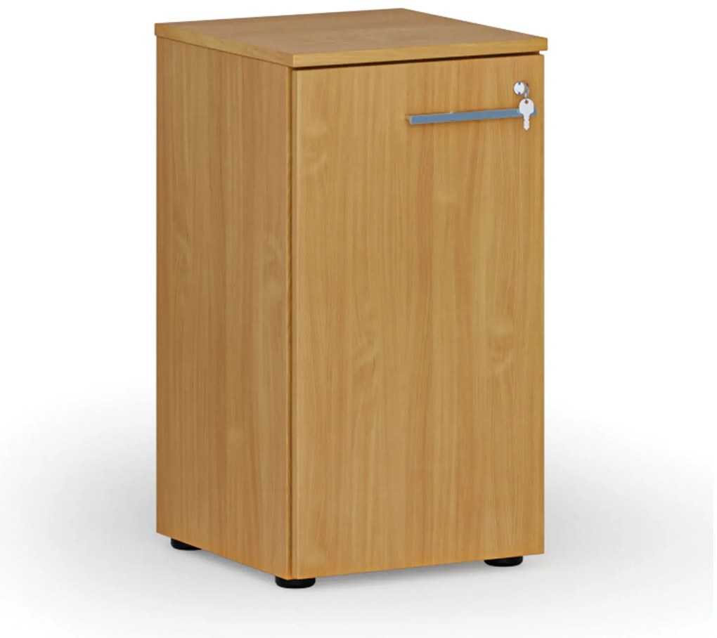Szafa biurowa niska z drzwiami PRIMO WOOD, 400 x 420 x 740 mm, buk