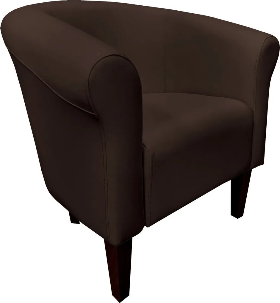 Fotel Milo tkanina Eko-skóra elegancki fotel do salonu i gabinetu : Kolor nogi - Venge, Kolor tkaniny - EKO-SKÓRA - 19D, Wysokość nogi - 20 cm