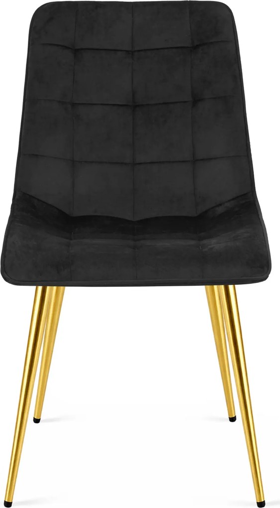 Czarne metalowe krzesło tapicerowane glamour K4-T09