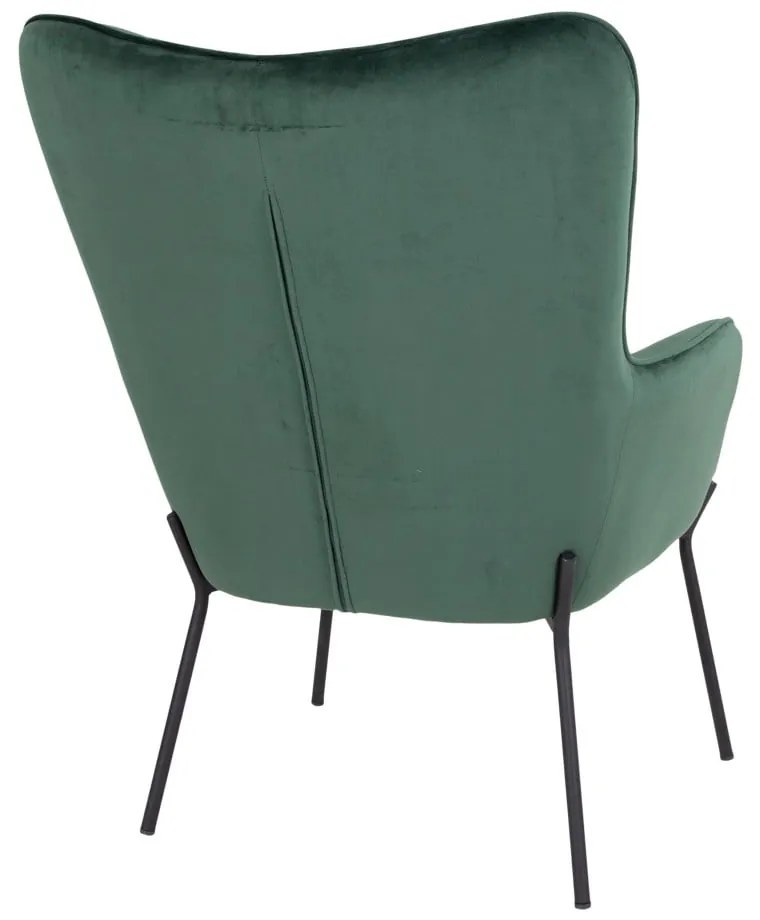 Zielony aksamitny fotel Glasgow – Bonami Essentials