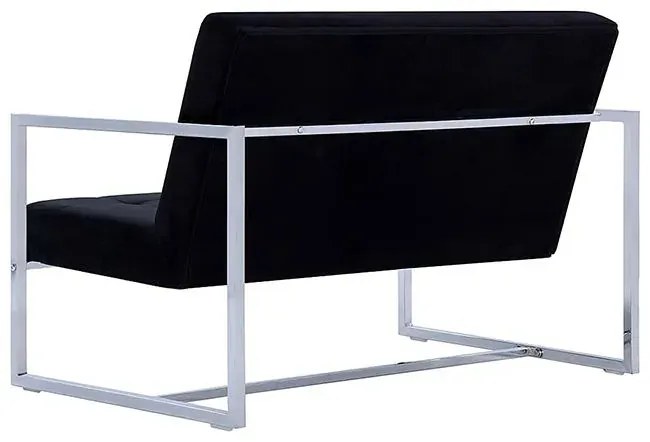 Zgrabna 2-osobowa sofa Aparro - aksamit, czarna