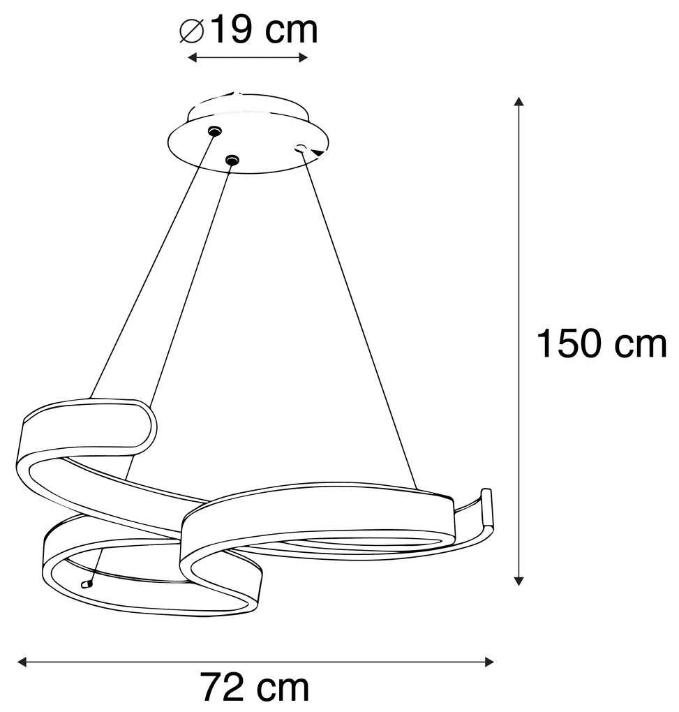 Designerska lampa wisząca stalowa z wbudowanym LED 3-stopniowo ściemniana - FrankDesignerski Oswietlenie wewnetrzne