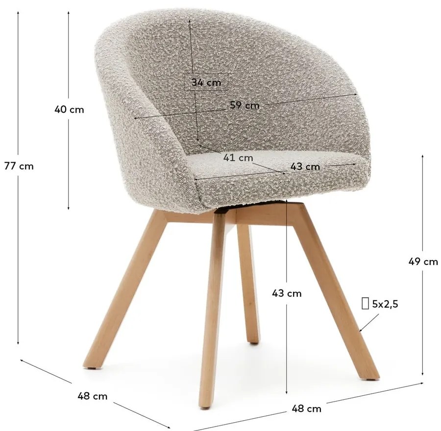 Szare krzesło Marvin – Kave Home