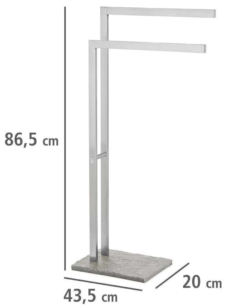 Stojak na ręczniki, papier toaletowy i szczotkę do wc GRANITE - zestaw, WENKO