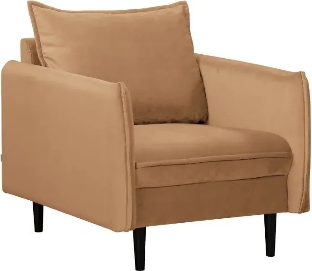 Brązowy aksamitny fotel Juli – Ropez